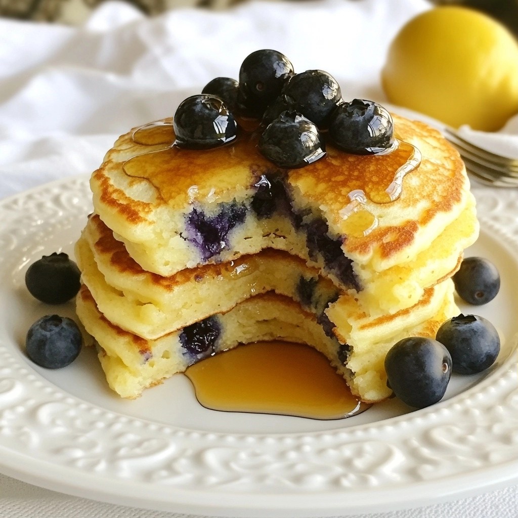 Fluffy Trending Recipes Lemon Blueberry Pancakes Delight