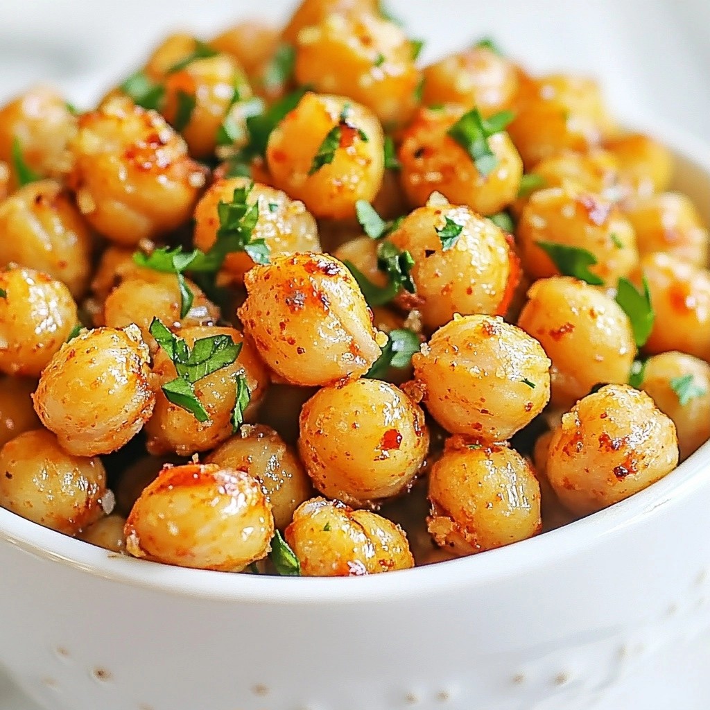 Spicy Quick Snacks Crunchy Sriracha Chickpeas Delight