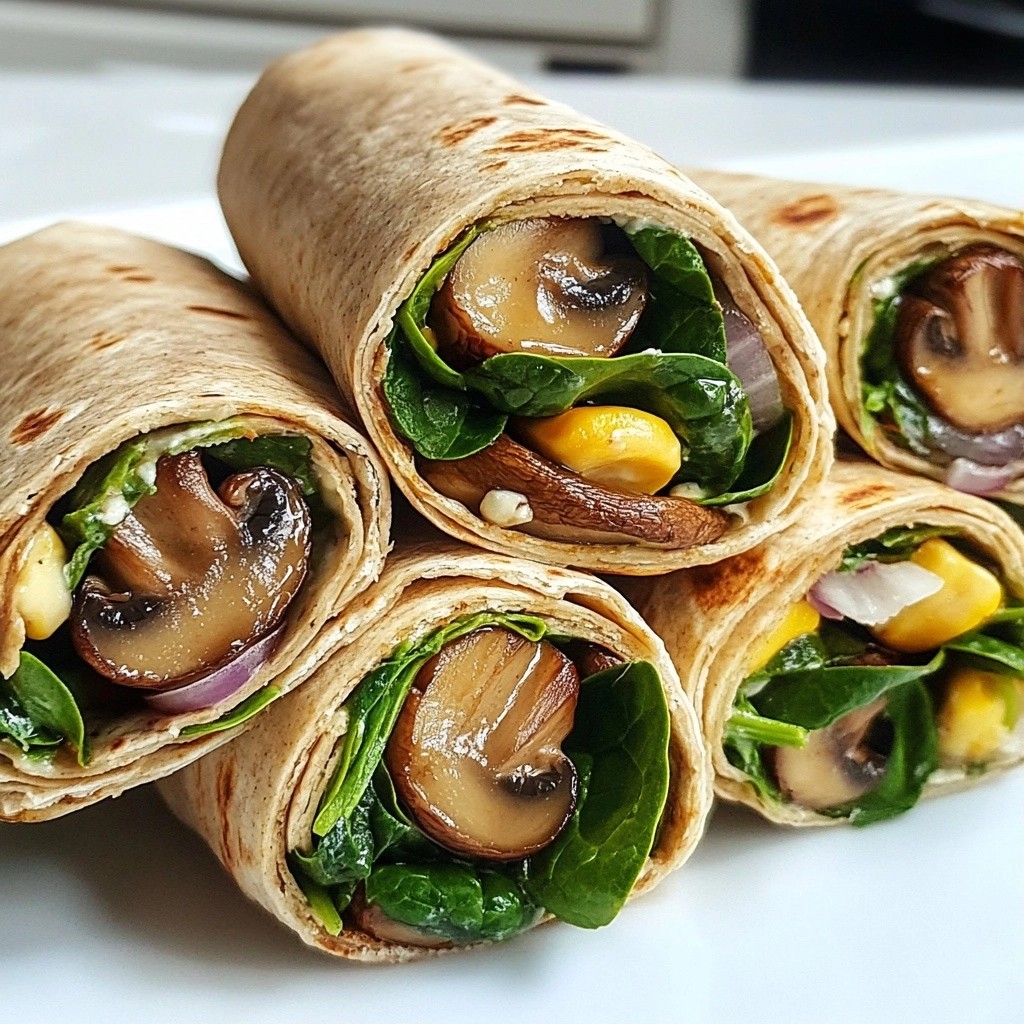 Savory Easy Meals Spinach Mushroom Wrap Delight