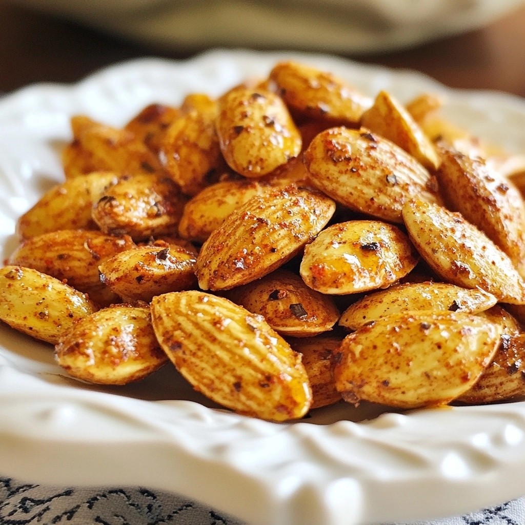 Crunchy Quick Snacks Spicy Roasted Almonds Recipe