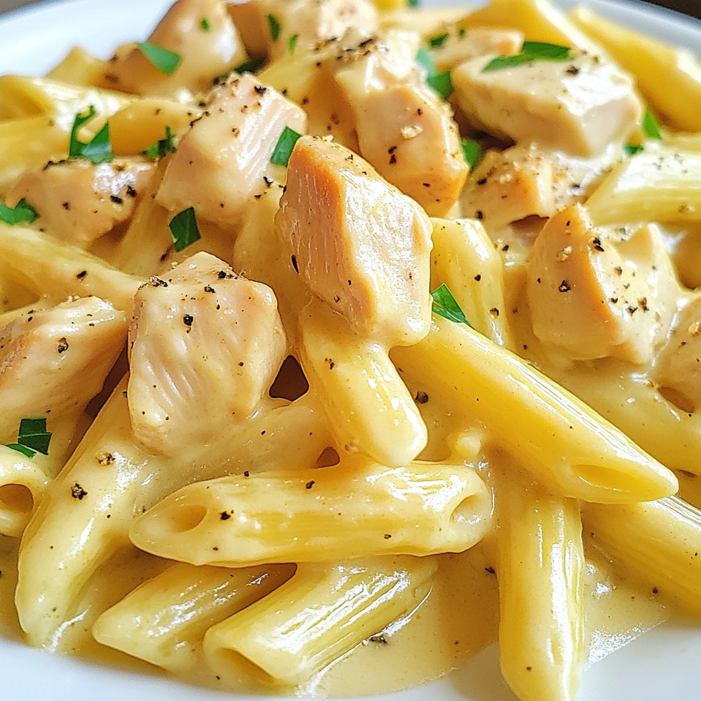 Simple Cooking Chicken Alfredo Penne Savory Delight