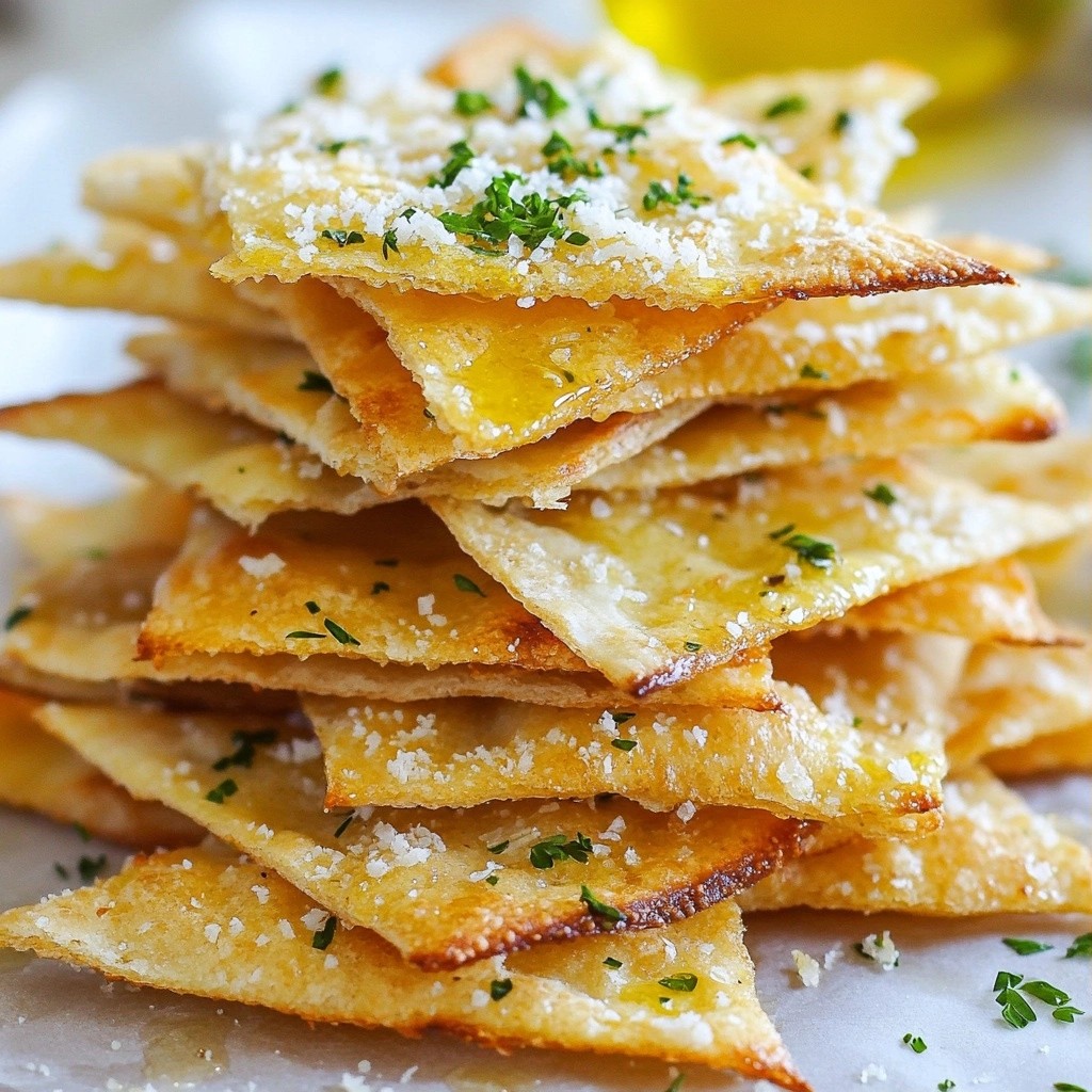 Crispy Quick Snacks Parmesan Garlic Pita Chips Recipe