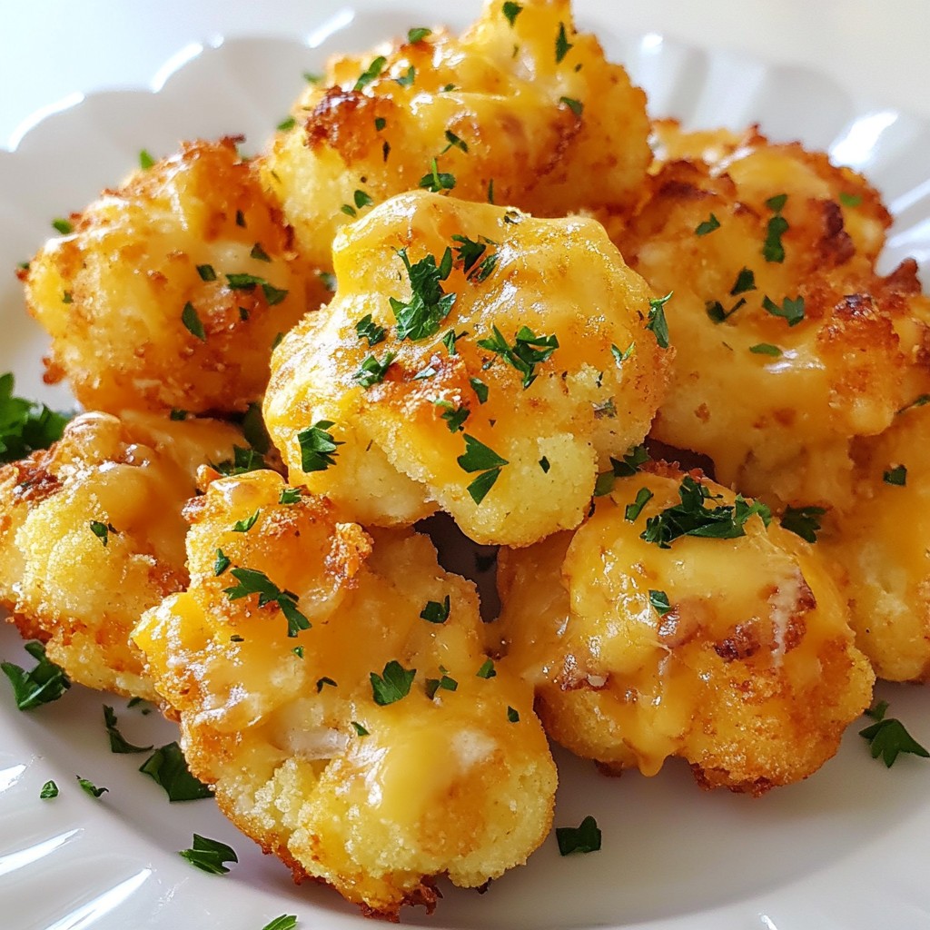 Cheesy Quick Snacks Baked Cauliflower Bites Recipe