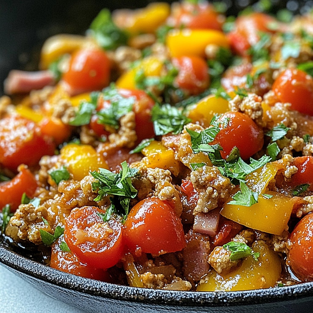 Garlicky Easy Meals Buttered Turkey Ham Skillet Recipe