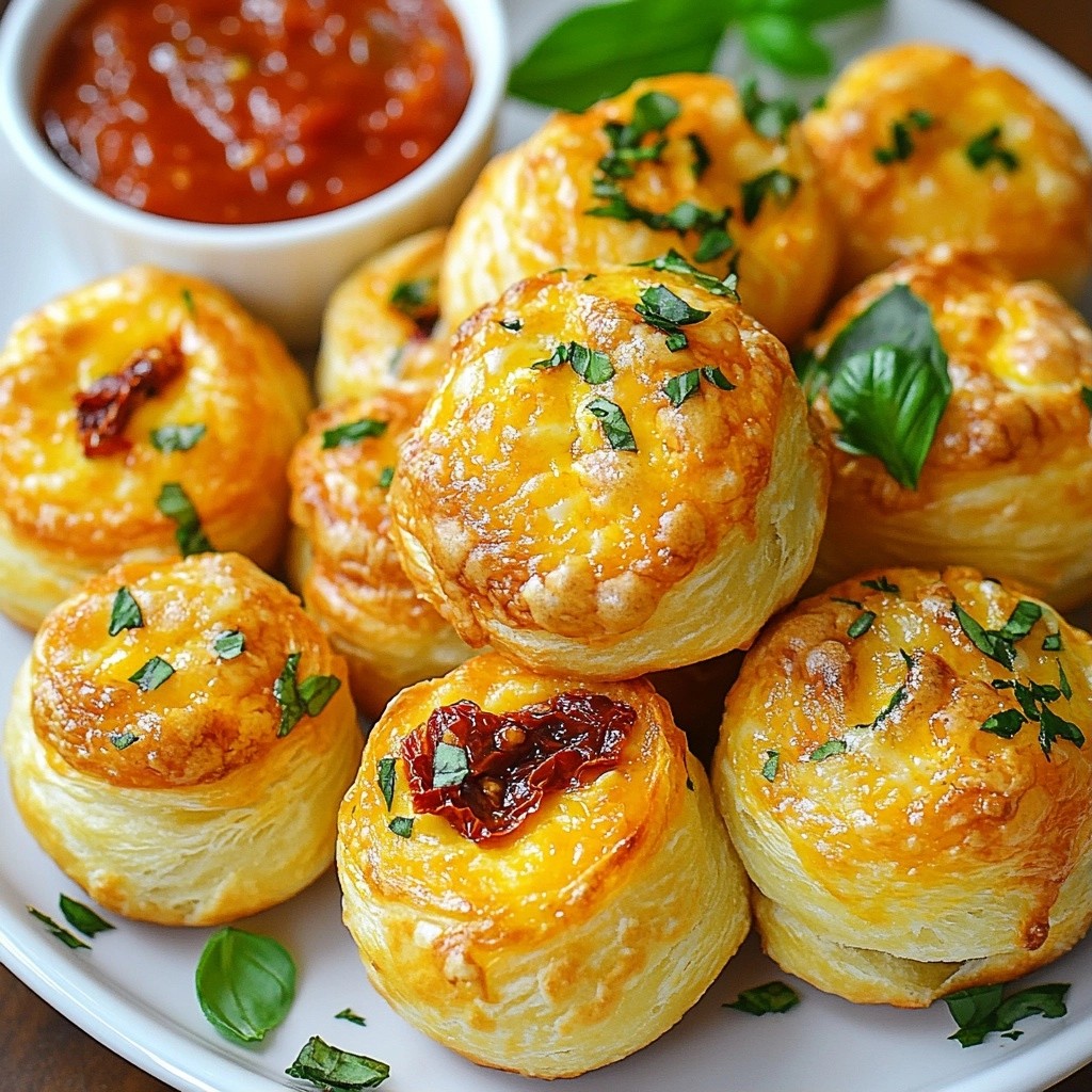 Cheesy Quick Snacks Sun-Dried Tomato Mozzarella Puffs