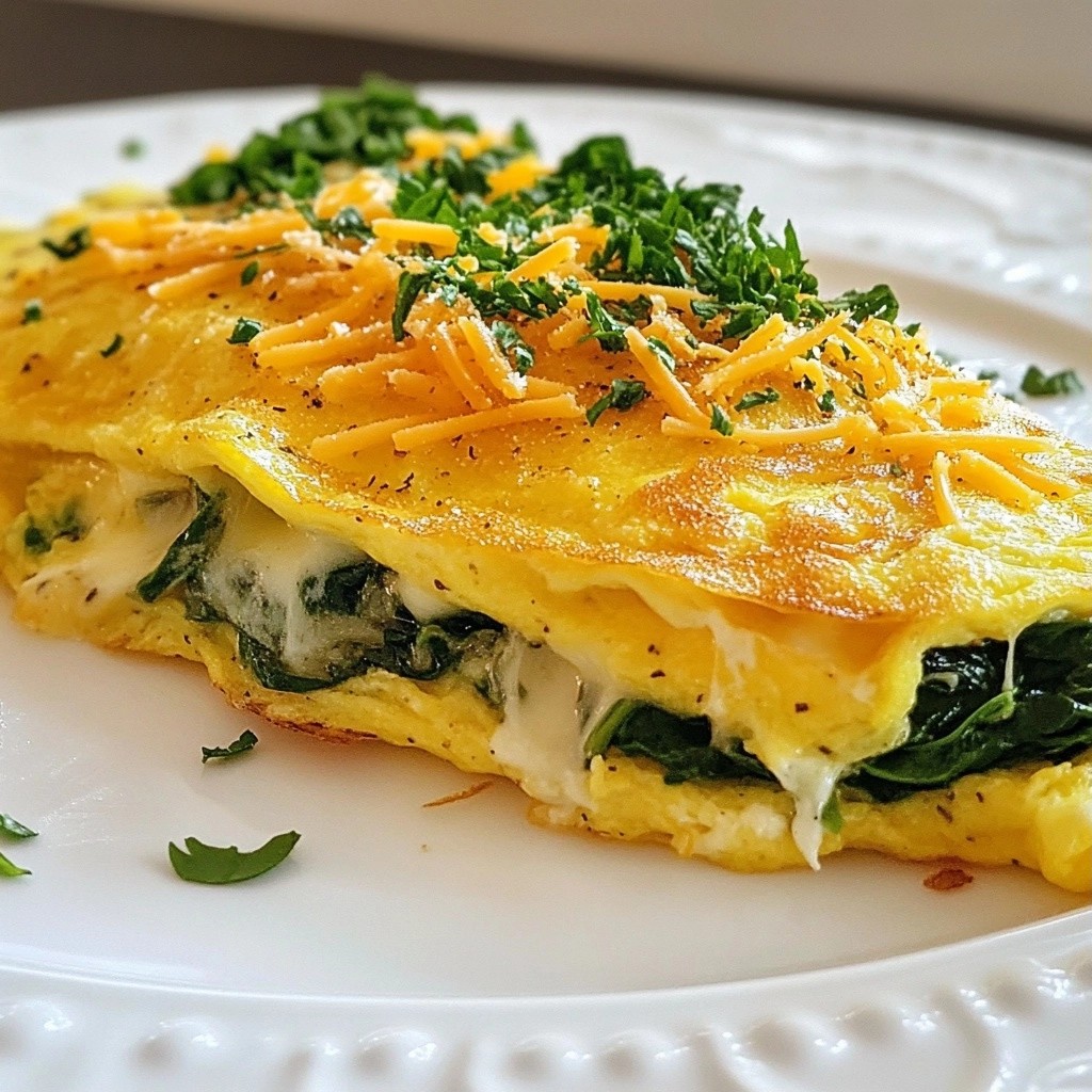Fluffy Easy Meals Spinach Cheese Omelette Recipe