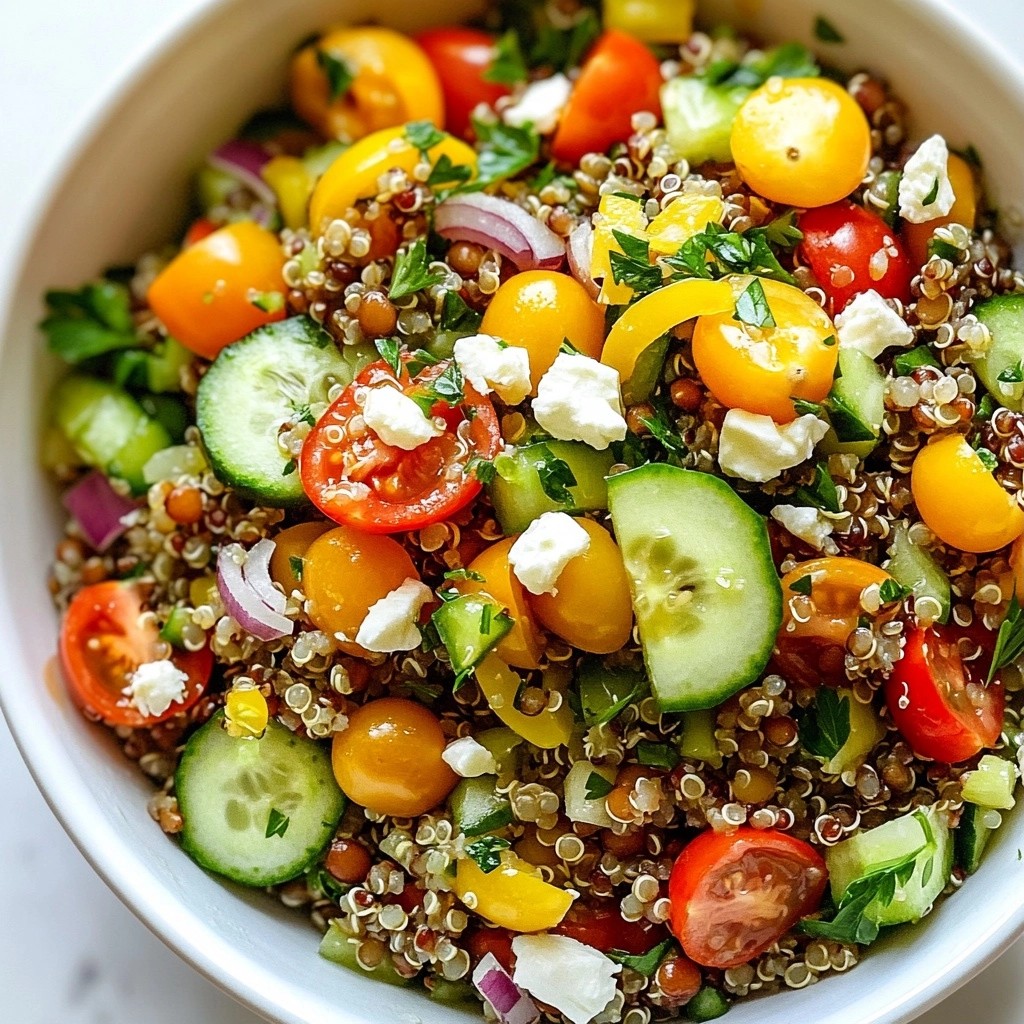 Hearty Quick Recipes Quinoa Lentil Salad Delight