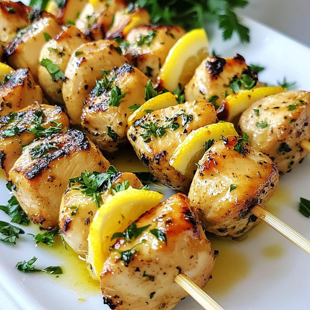 Herbed Quick Recipes Lemon Chicken Skewers Delight