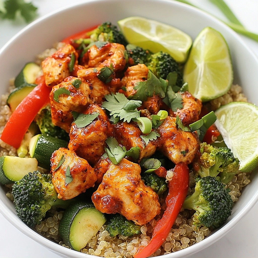 Hearty fast dinners Spicy Chicken and Veggie Bowl Delight
