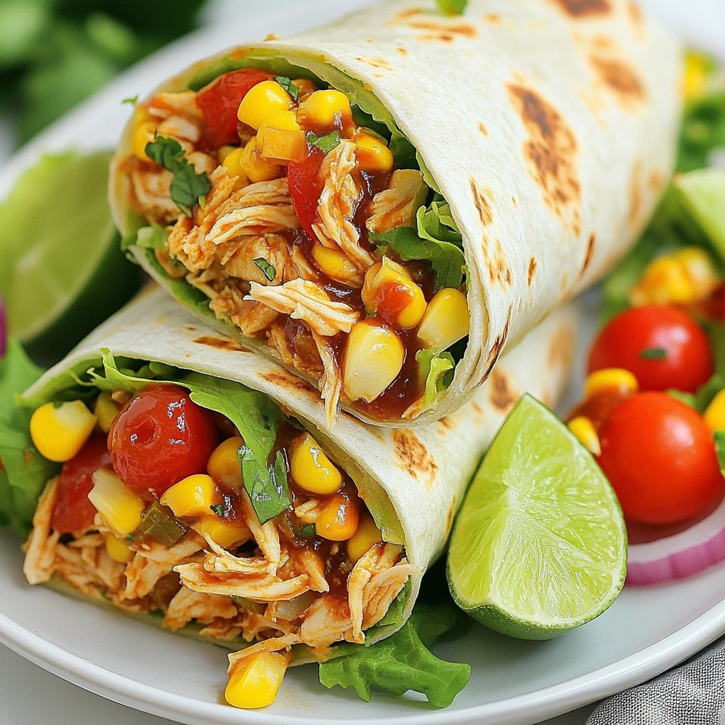 Zesty Fast Dinners BBQ Chicken Salad Wrap Recipe
